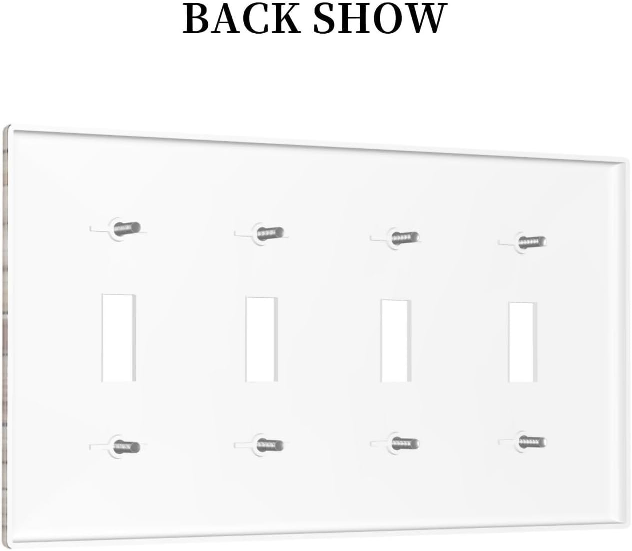 Light Switch Covers Stone Textured Brown Brick Natural Stone Quad Toggle Electrical Faceplate 4 Gang Wall Plate Decorative Switch Plates For Farmhouse Cabin Decor