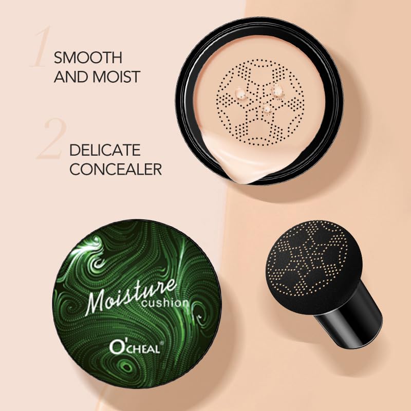 Mushroom Head Air Cushion BB Cream Foundation Cream for Face Makeup Concealer Cushion for Face Comestics Make Up Cushion Compact Natural
