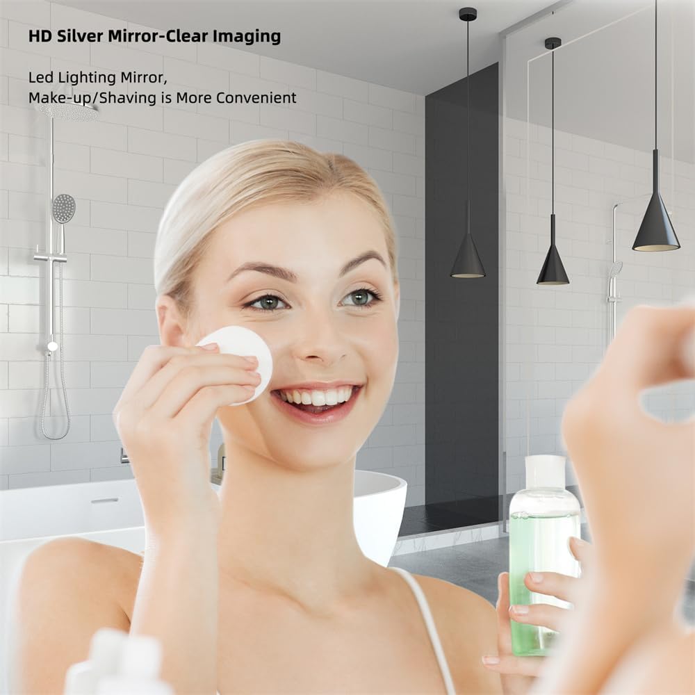 40" x 30" LED Bathroom Mirror Wall Mounted Anti-Fog Vanity Mirror Lighted Dimmable Led Makeup Mirror with Lights