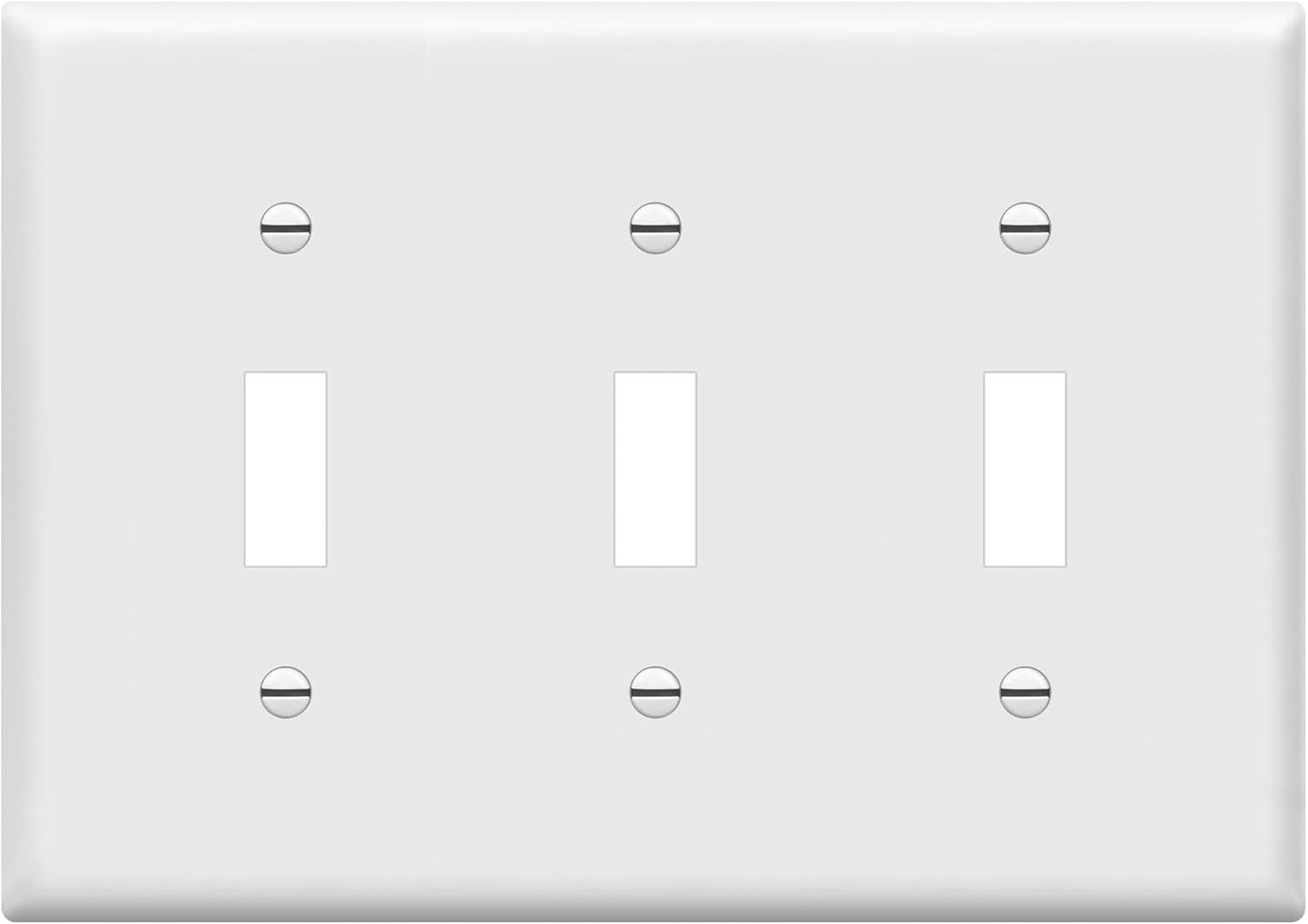 ENERLITES Triple Light Switch Wall Plate, Gloss Finish, Standard Size 3-Gang 4.50" x 6.38", Unbreakable Polycarbonate Thermoplastic, 8813-W, White