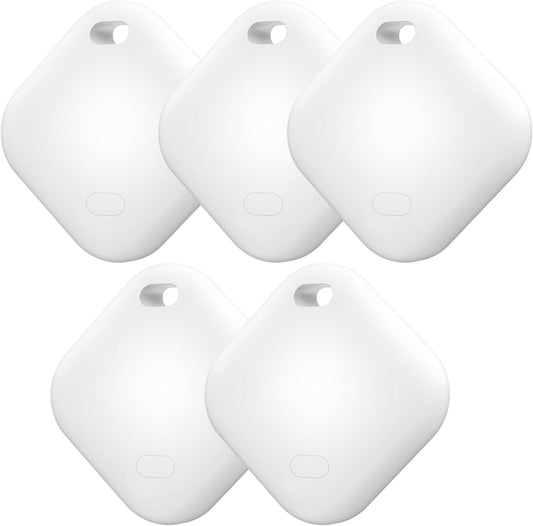 Air Tracker Tag, IP67 Waterproof Bluetooth Tracker, Keychain Finder, Item Locator Compatible with iOS and Android for Backpacks, Suitcases and Wallets, Cars, Keys and Cameras (White-5)