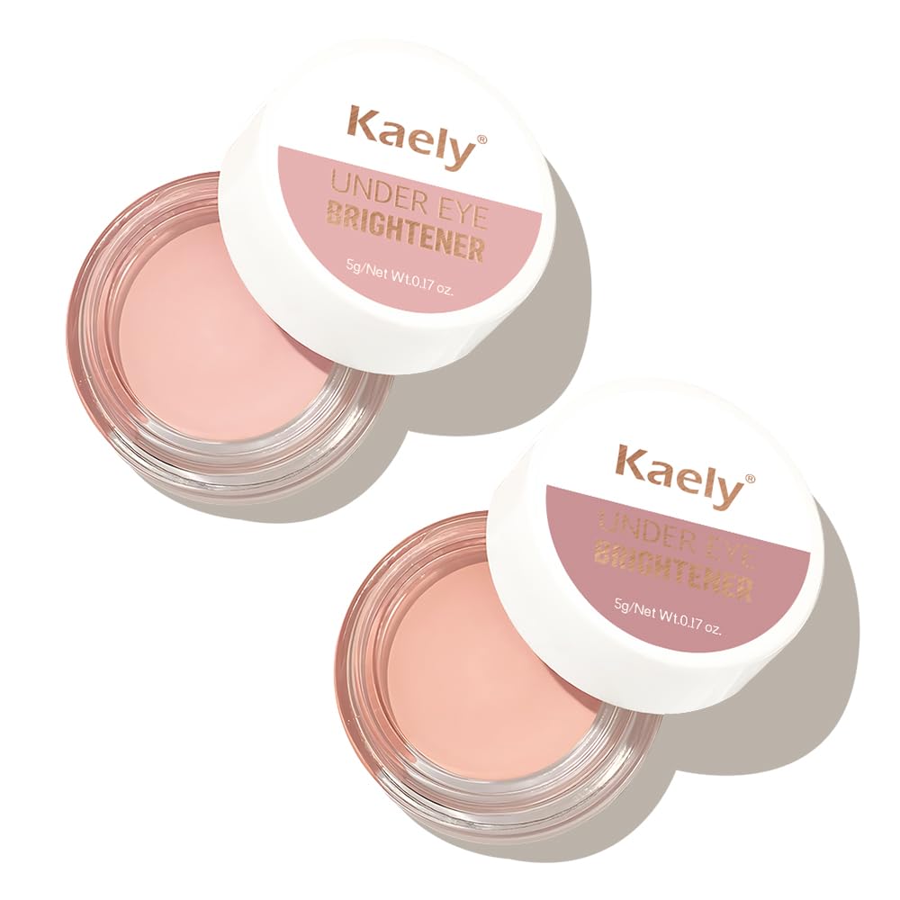 evpct 2Pcs under Eye Brightener, Nourishing Luminous under Eye Concealer Color Corrector for Dark Circles, Waterproof Naturactor Concealer Pot make up for face Eye Ring corrector de ojeras, 01# & 06#