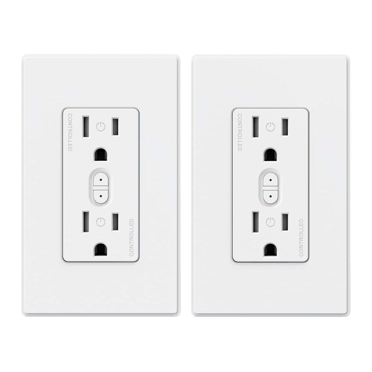 ELEGRP Smart Outlet, Smart in-Wall Outletss Works with Alexa and Google Assistant, 2.4GHz Wi-Fi Smart Receptacle, No Hub Required, UL Listed, White, 2 Pack
