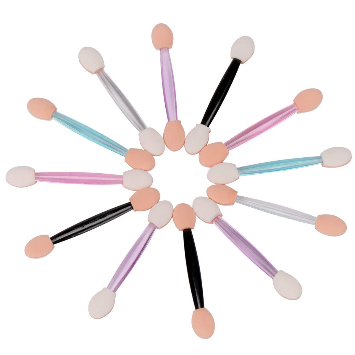 Akstore 30PCS Disposable Dual Sides Eye Shadow Sponge Applicator Eyeshadow Brushes Makeup Brush (30PCS-Mixed)