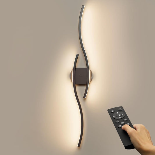 40 Inch Battery Operated Wall Sconces Set of Two, Wireless Wall Sconce With Remote Control, Rechargeable Sconces 3000K-6500K, RGB Dimmable Wall Lights for Living Room, Hallway, Bedroom (40 inch 1Pack)