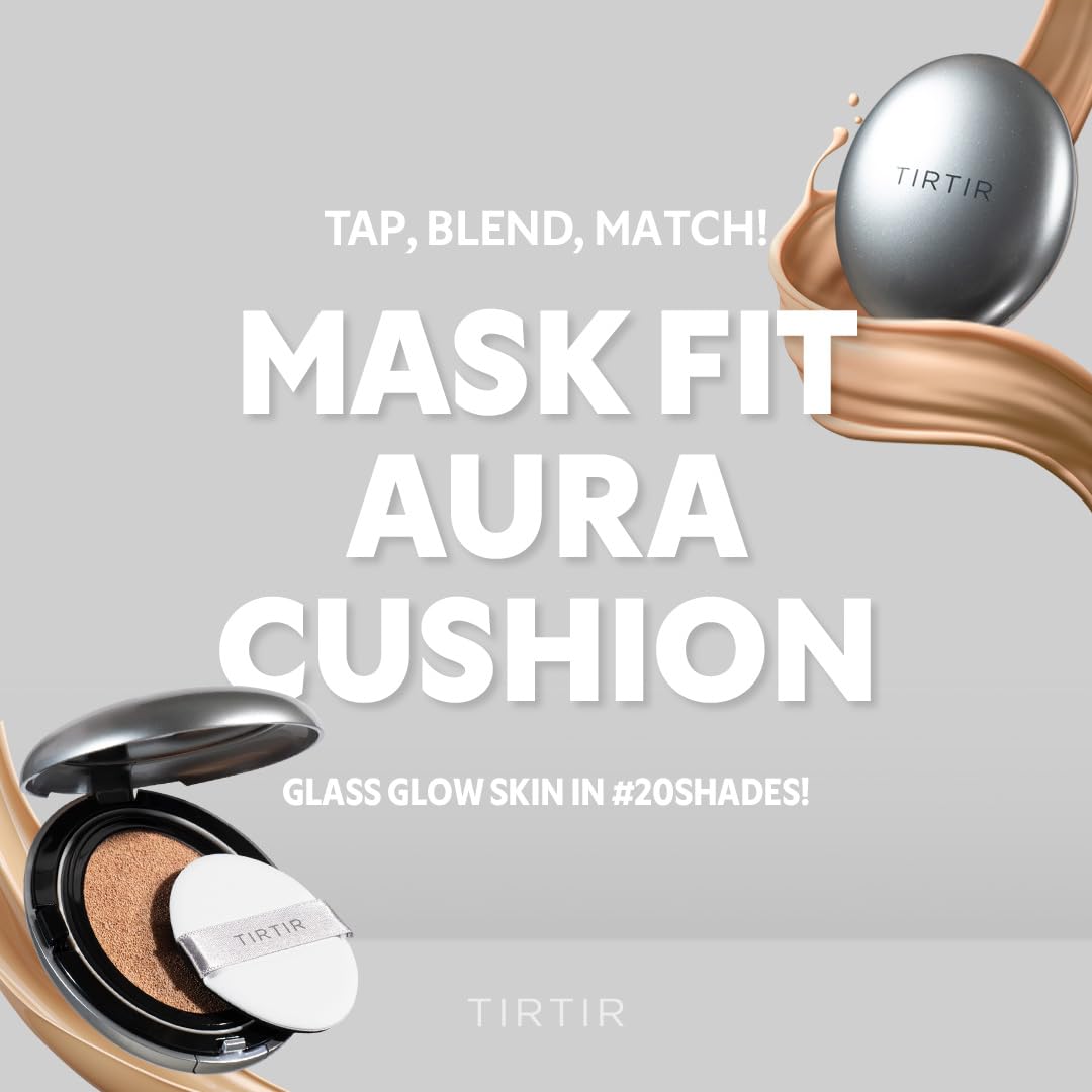 [*Mini Size*] TIRTIR Aura Glow Silver Cushion | Korean Cushion Foundation, (#23N Sand, 0.15 Fl Oz)