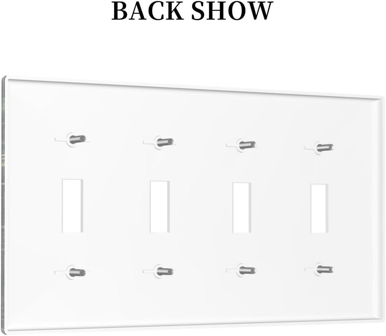 Light Switch Cover Plate Green/Gold Modern Abstract Luxury Marble Quad Toggle Wall Plates Decorative Switch Plates 4 Gang Outlet Covers Electrical Panel Cover Faceplate for Home Decor 4.5 X 8 IN