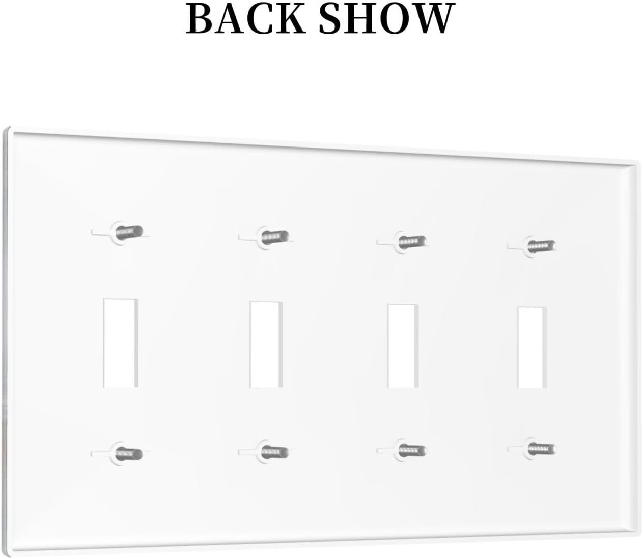 Light Switch Covers Colored Art Marble Golden Line Quad Toggle Electrical Faceplate 4 Gang Wall Plate Decorative Switch Plates For Bathroom Kitchen Decor