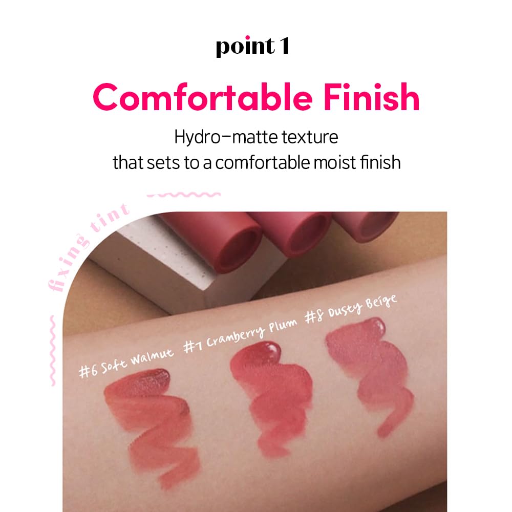 ETUDE Fixing Tint #01 Analog Rose (4g) | Long Lasting High Pigmented Liquid Lipstick | Waterproof Lightweight Matte Finish Lip Stain | Full Coverage | Korean Makeup, Kbeauty