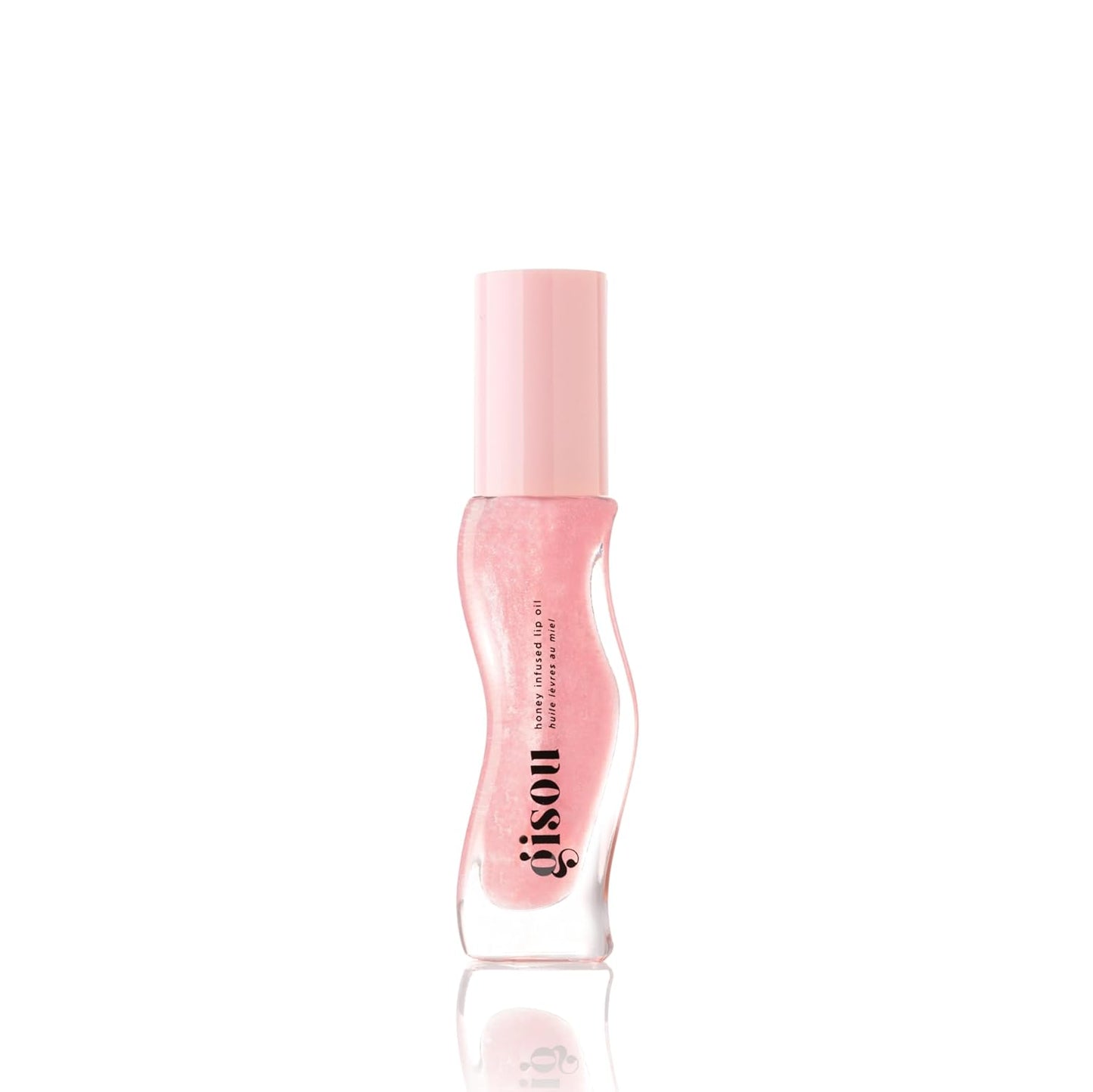 Gisou Honey Infused Hydrating Lip Oil, Nourishing Lip Moisturizer for Dry Lips, High Shine, Smooth Finish, Clear Pink Shimmer Shade, Fresh Watermelon Scent, Watermelon Sugar, 8ml