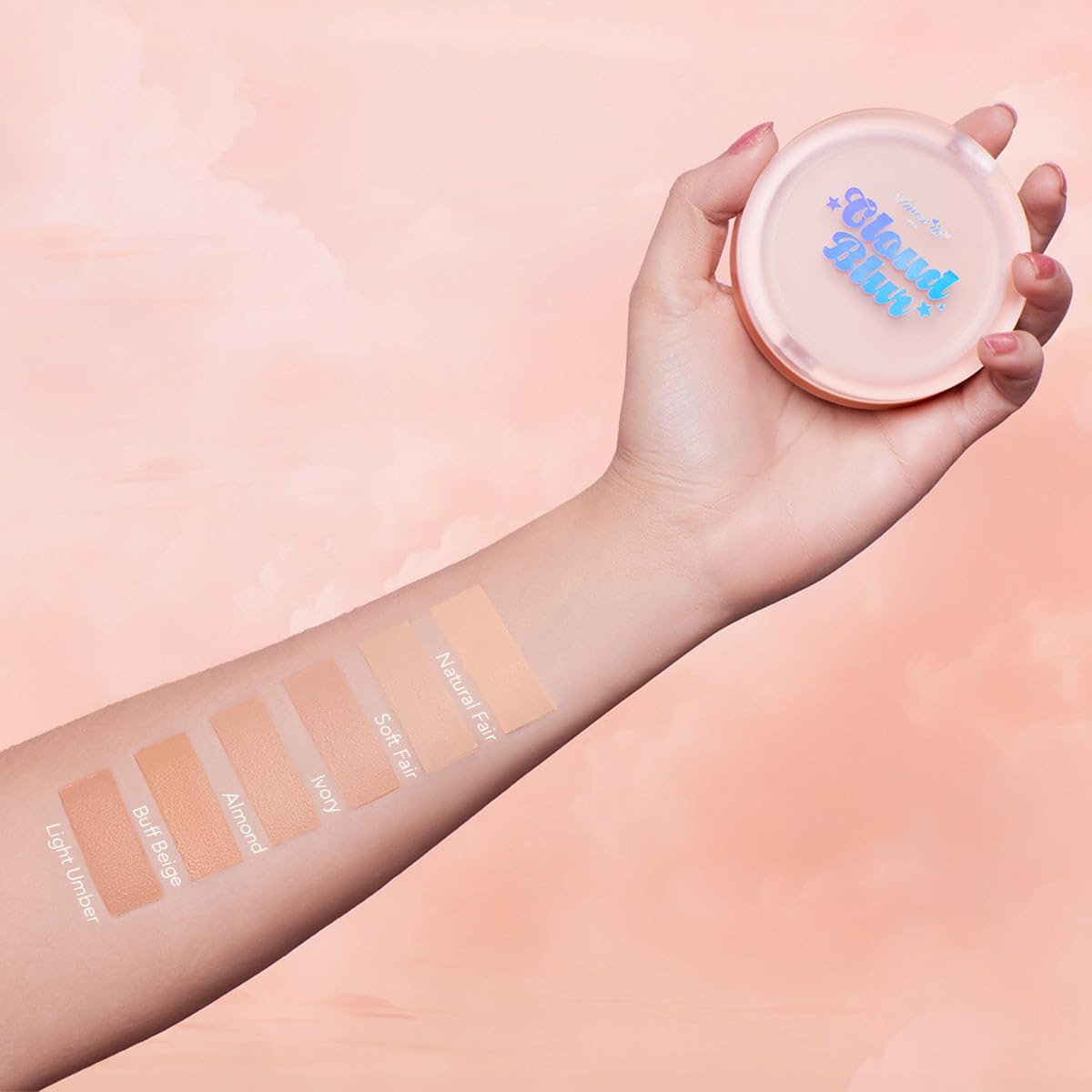 Beauty Bundle Beauty Creations Pink Cloud Pink Loose Setting Powder & Amorus Cloud Blur Matte Balm Foundation, Minimizes Pores, Matte Finish 14HR Shine Control (Almond)