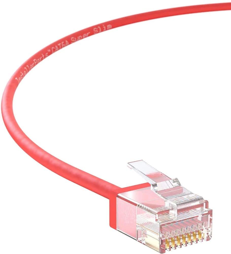 InstallerParts Ethernet Cable CAT6A Super Slim Cable UTP 4 FT (10 Pack) - Red - Professional Series - 10Gigabit/Sec Network/High Speed Internet Cable, 550MHZ, 32AWG