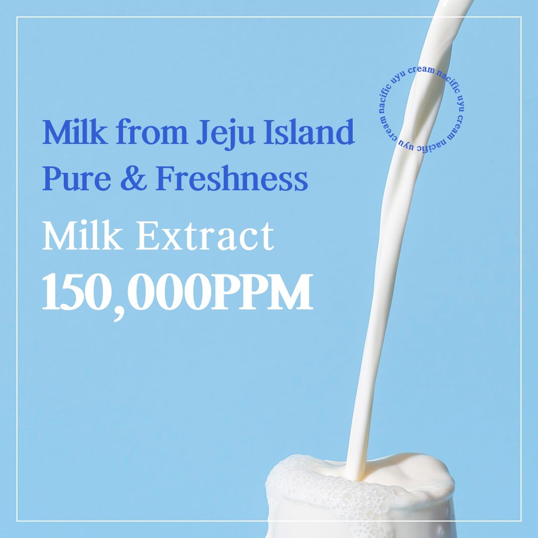 NACIFIC Uyu Cream Moisturizing Set Toner 150ml 5.07fl.oz, Ampoule 50ml 1.69fl.oz, Cream 50ml 1.69fl.oz, Milk Jeju Island, 100 housr lasting, Deep Moisture