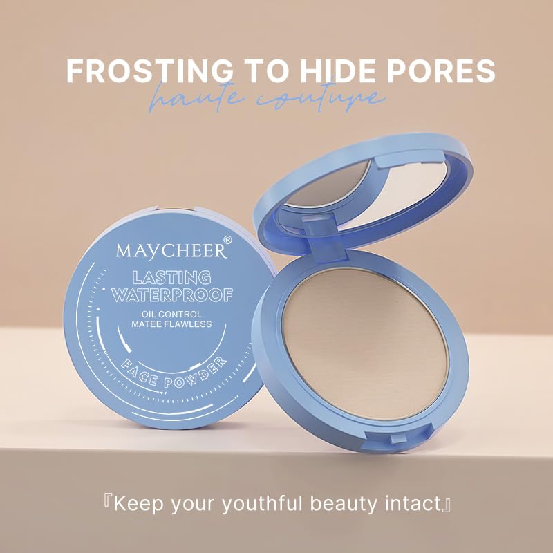Oil Control Face Pressed Powder, Matte and Smooth Translucent Setting Powder for Women, Waterproof Long Lasting Finishing Powder, Lightweight Cosmetic Powder, Cruelty-free (03# Dark, 0.35Oz)