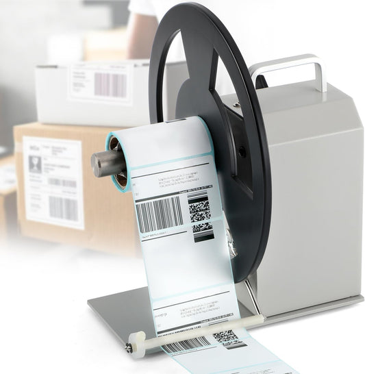 Automatic Label Rewinder, Speed-Adjustable Sticker Rewinder, Bidirectional Label Rewinding Machine, Synchronized with Printer, 1"/1.5"/3" Core Holder, Width 3.54"