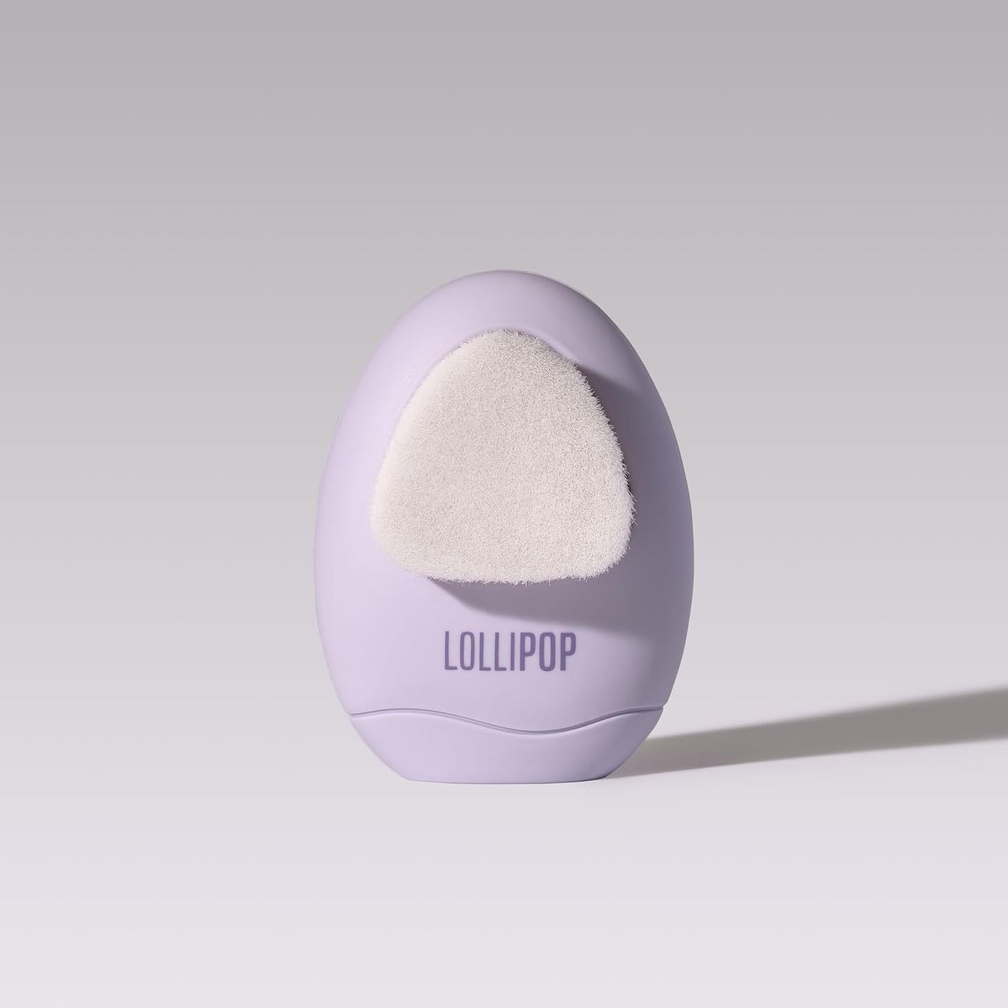 LOLLIPOP Dual-Sided Facial Cleansing Brush | Palm Size Silicone Face Exfoliator and Soft Fiber Cleanser | Manual Face Scrubber for Pores, Makeup Removal, Blackhead and Skincare Routine, Plum