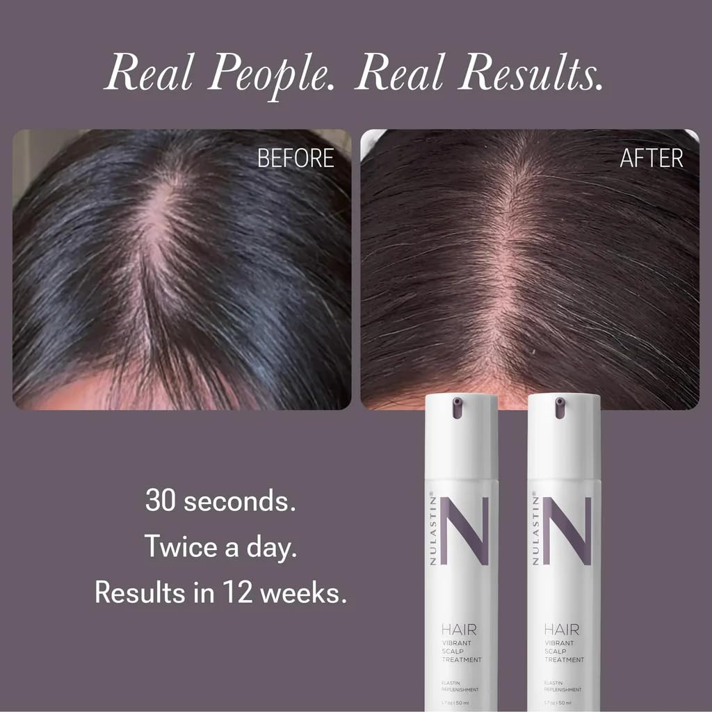 NULASTIN Hair Serum - HAIR Vibrant Scalp Treatment - Promote Scalp Care & Thicker Looking Volume in Thinning Hair - With Keratin & Peptides to Help Minimize Visible Shedding (1.7 Oz)