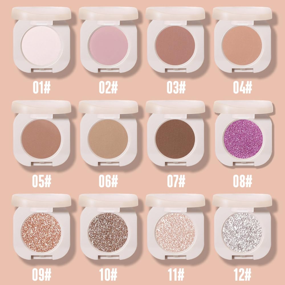 Matte Eyeshadow Monochrome, Rice Brown Eye Shadow Makeup, Neutral Matte Pressed Powder, Single Vegan Eyeshadow, Highly Pigmented Natural Eyeshadow Palette,Single Long Lasting Deep Nature Eye Make 06#