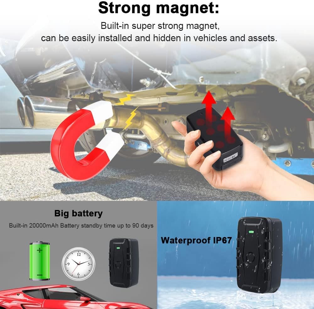 GPS Tracker for Vehicles Long Battery Life 20000mAh up to 150 Days Battery Tracker Device for Vehicles Unlimited Distance Car GPS Tracker Device Magnetic Waterproof for Cars, Fleets TK918 4G