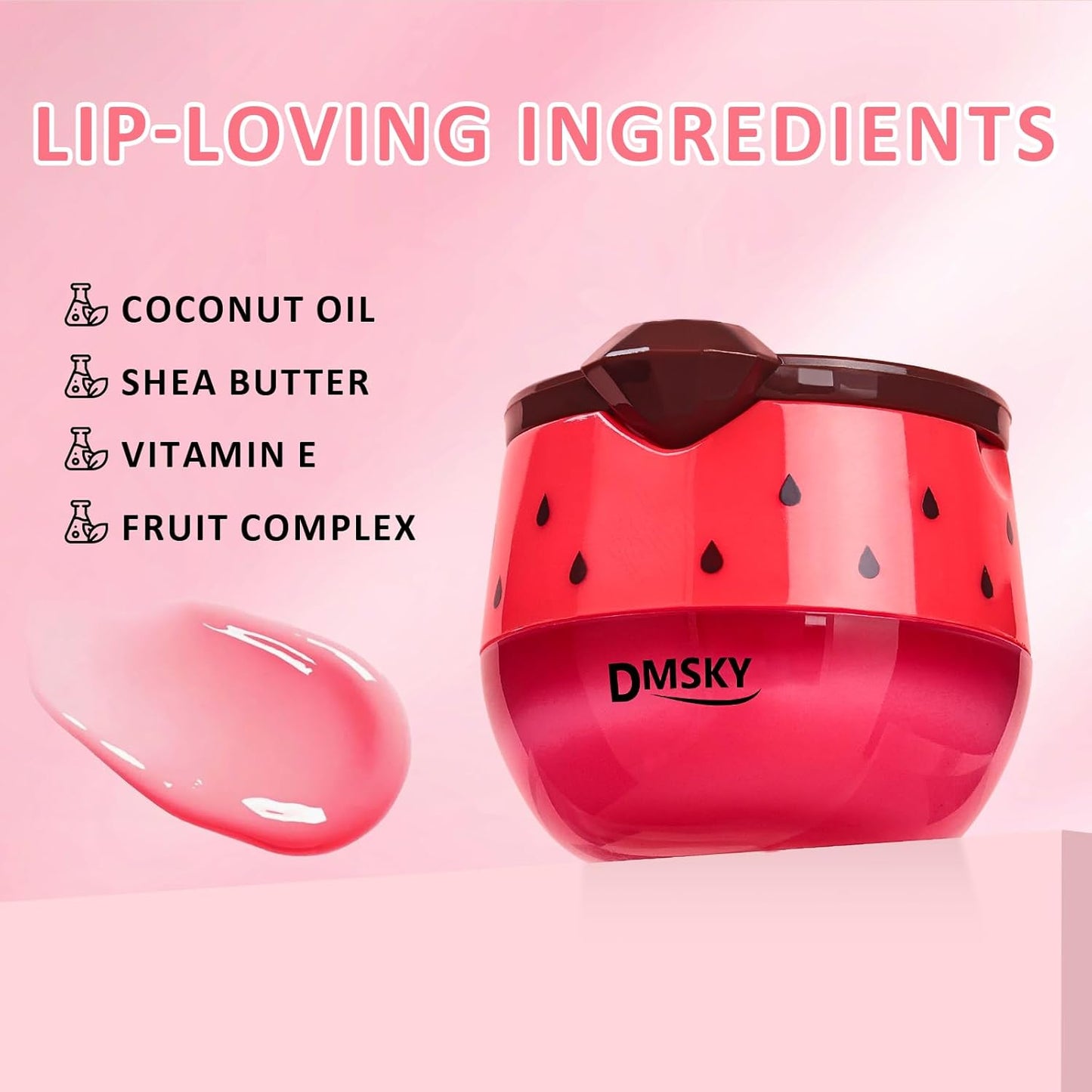 DMSKY Bee Lip Balm Honey Pot 6 PCS, Nourish & Hydrate Lip Sleeping Mask with Vitamin E, Lip Mask Overnight for Dry Lips, Reduces Lip Lines