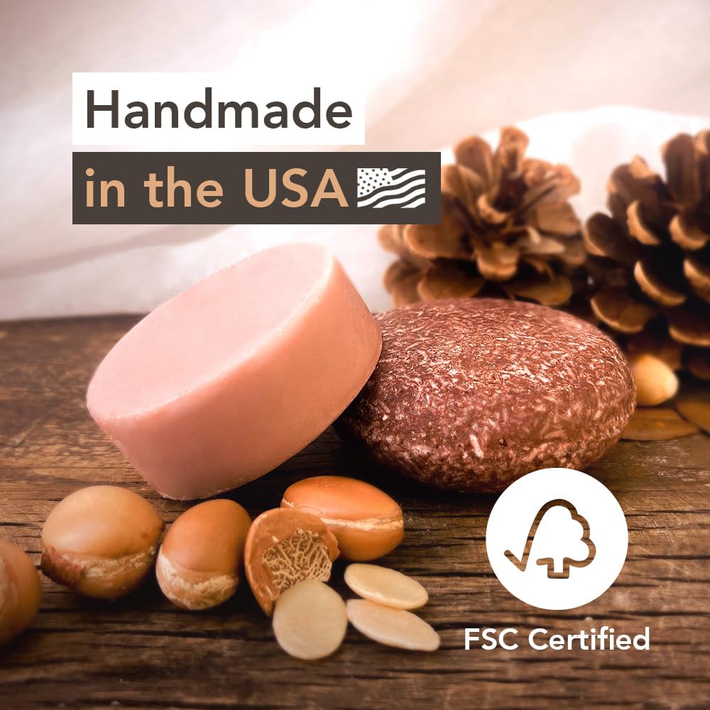 Wave Argan Oil Shampoo Bar - Moisturizing & Handmade Vegan Bar for Shiny Hair, Natural, Organic & Non-GMO Shampoo for Women & Men, 2.3 oz, Long-Lasting (80-120 Uses)