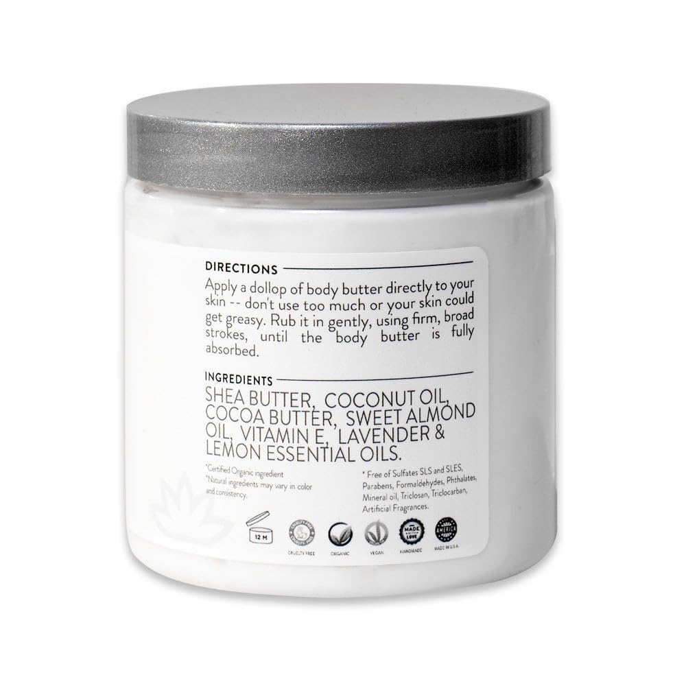 GLIMMER GODDESS Organic Body Butter - 8oz (Evening Snow)