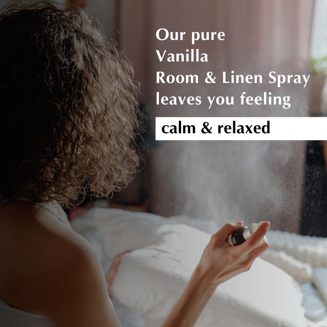 Vanilla Room, Linen & Pillow Spray by Aromafume | 100ml/3.38 fl oz | with Pure Vanilla Essential Oil | Aromatherapy Spray | Mist for Bedding, Fabrics