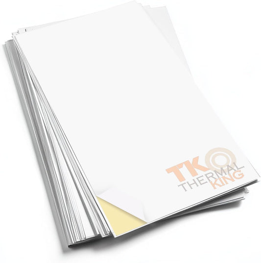 8.5" x 11" 100 Sheet Full Sticker Paper, Printable White Strong Adhesive Labels for Laser & Inkjet Printers (100 Labels)