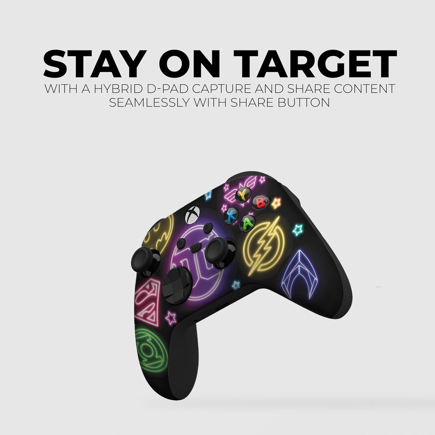 DreamController DC Comiic NEON Custom X-box Controller Wireless compatible with X-box One/Series X/S Proudly Customized in USA with Permanent HYDRO-DIP Printing (NOT JUST A SKIN)
