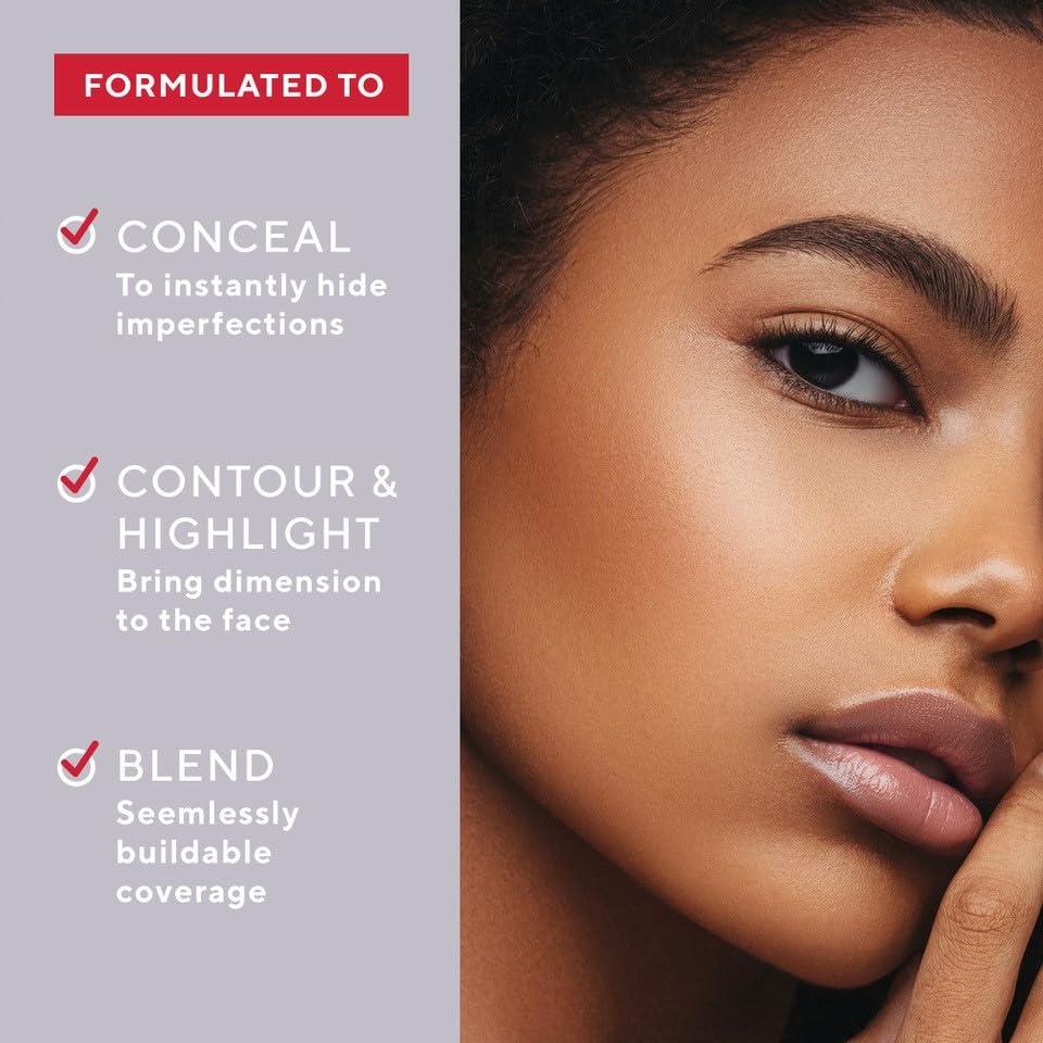 Mirabella Invincible For All Perfecting Under Eye Concealer Full Coverage - Hydrating Makeup Concealer for Dark Circles, Fine Lines & Wrinkles w/Hyaluronic Acid - Tan T170