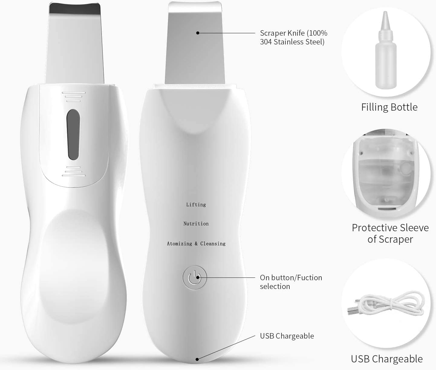 Face Lifting Machine for Blackhead Extractor Facial Deep Cleaning and Moisturizing Spray Tool（Spray with Upgrades）