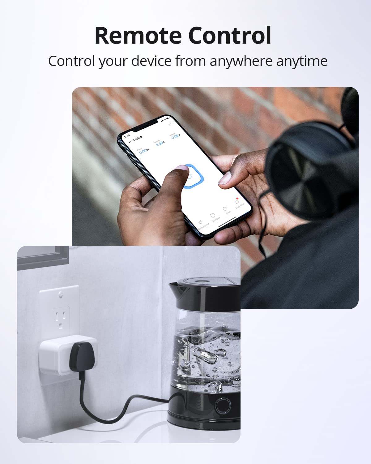 SONOFF S40 WiFi Smart Plug with Energy Monitoring, 15A Smart Outlet Socket ETL Certified, Work with Alexa & Google Home, IFTTT Supporting, 2.4 Ghz WiFi Only (4-Pack)