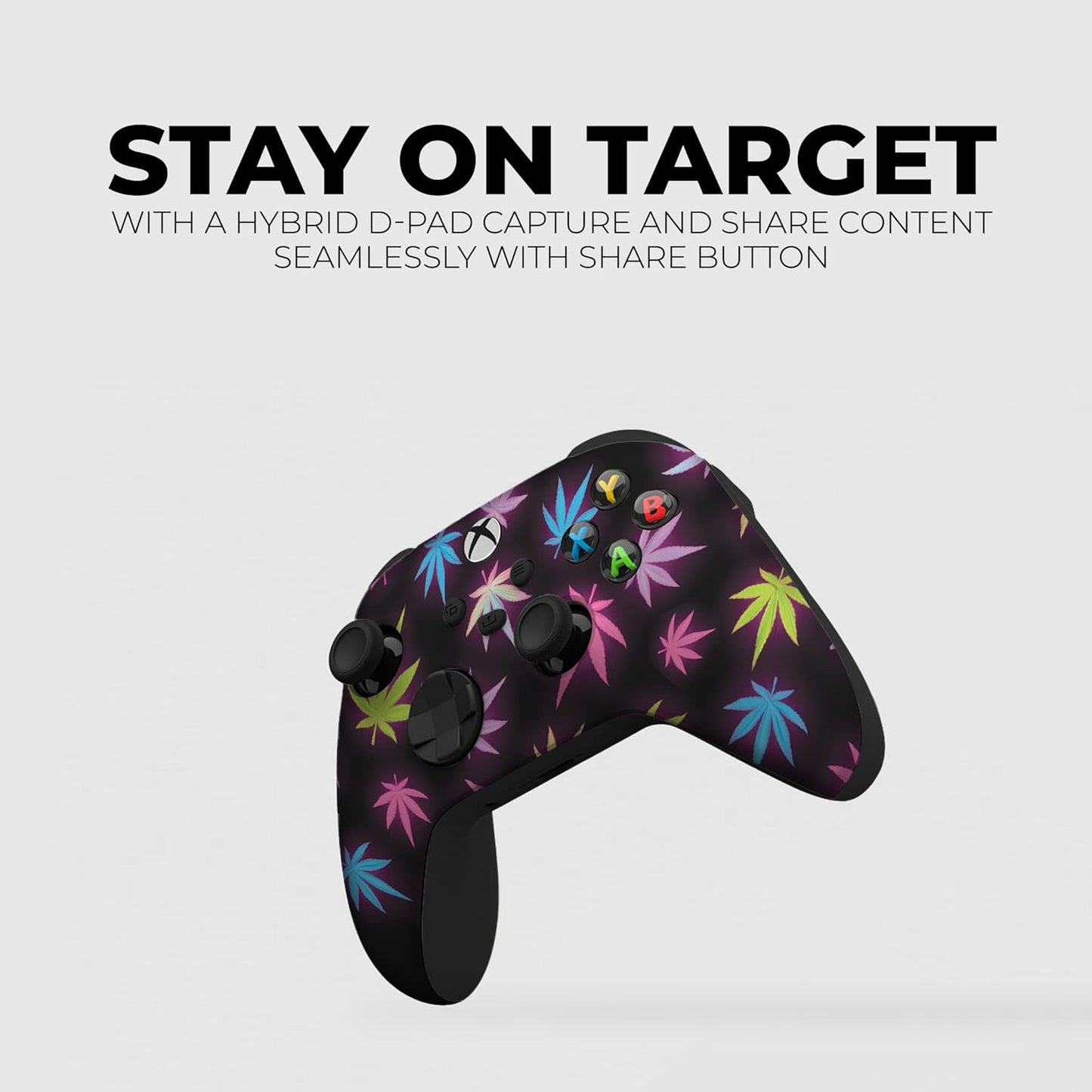 DreamController Neon Weed Custom X-box Controller Wireless compatible with X-box One/Series X/S Proudly Customized in USA with Permanent HYDRO-DIP Printing (NOT JUST A SKIN)