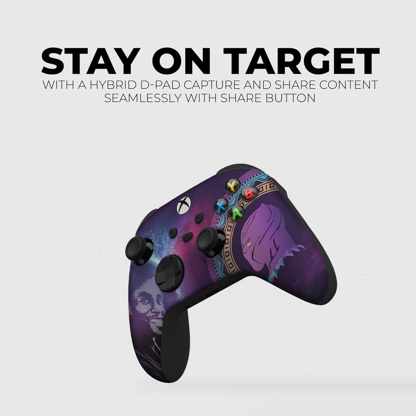 DreamController Blackk Panther Custom X-box Controller Wireless compatible with X-box One/X-box Series X/S Proudly Customized in USA with Permanent HYDRO-DIP Printing(NOT JUST A SKIN) (MODDED)