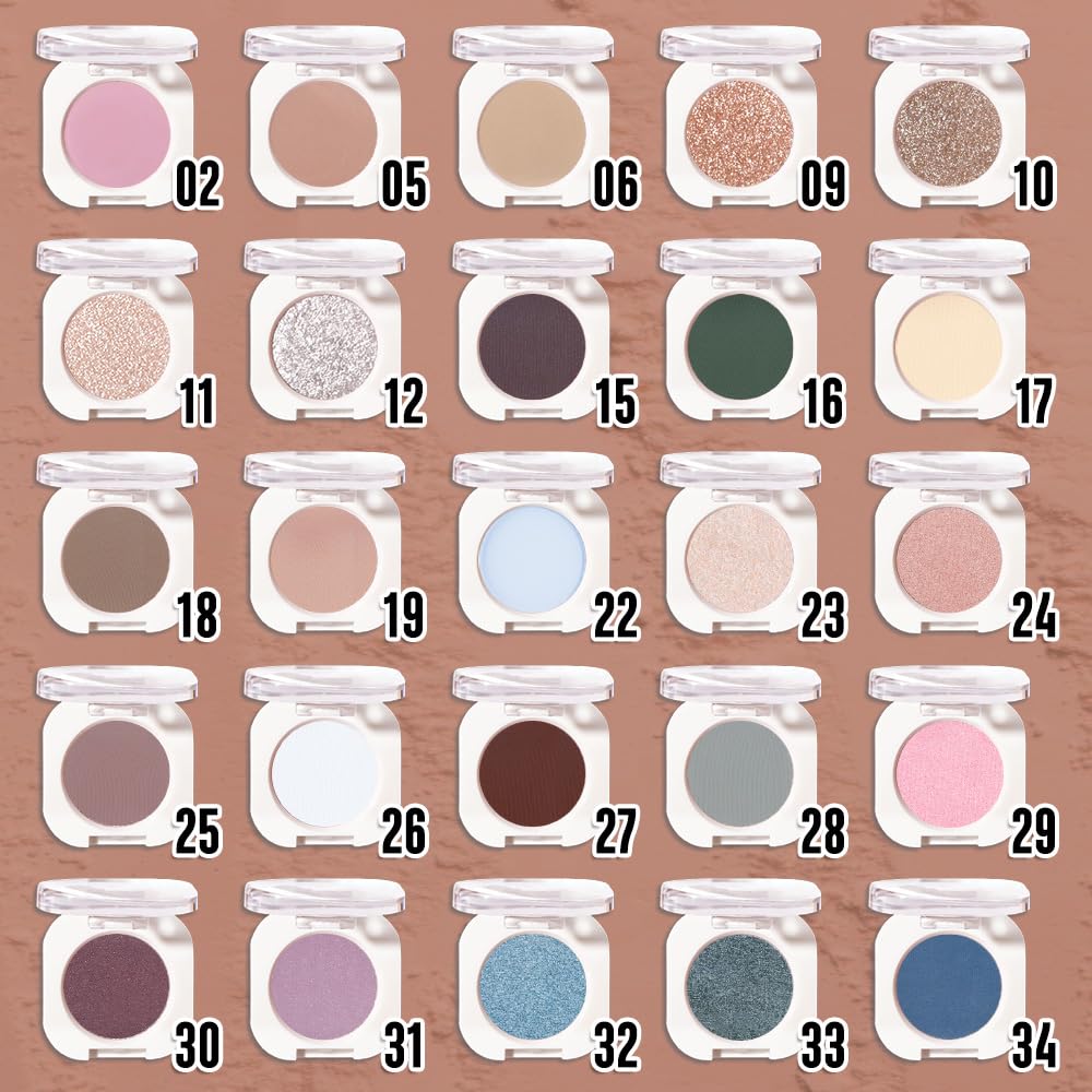 Rosy Brown Matte Eyeshadow Palette for Women, Single Monochrome Eye Shadow Makeup, Shiny Pressed Powder, Blendable Natural sombras para ojos, Holographic,Vegan,Travel -5