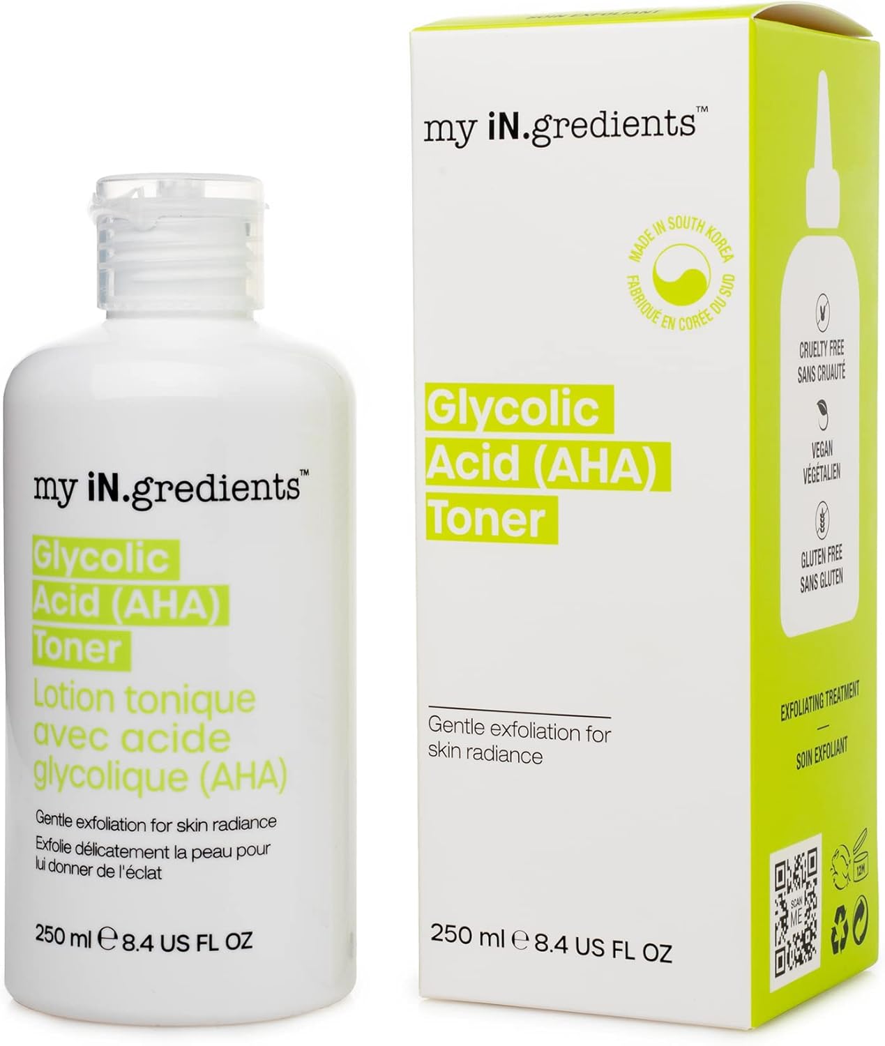Masque Bar My Ingredients Glycolic Acid (AHA) Toner - Helps Exfoliate The Skin - Reveals Soft Even-toned Skin