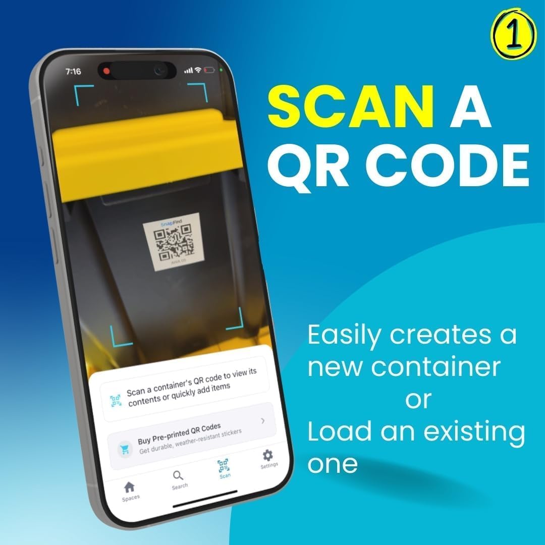 Smart QR Code Labels – AI Auto-Labeling, No Typing! Storage Bins & Moving Containers – iOS & Android App – 10 Stickers (3" x 5") (Orange)