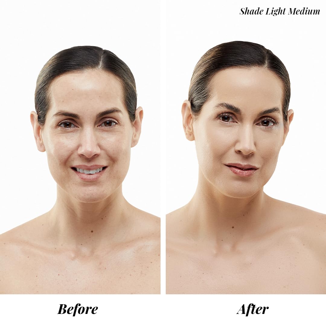 MagicMinerals AirBrush Foundation by Jerome Alexander – 2pc Set with Airbrush Foundation and Kabuki Brush - Spray Makeup with Anti-aging Ingredients for Smooth Radiant Skin - Fair