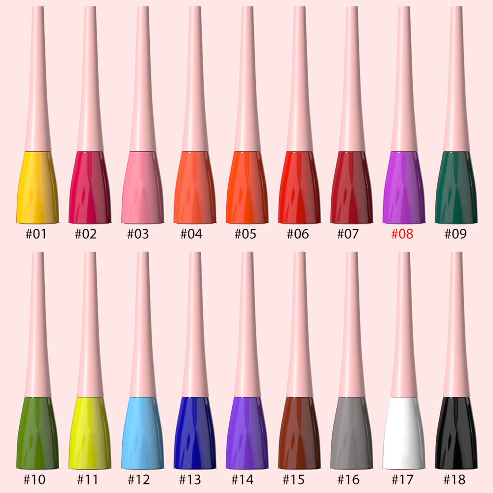 evpct 1Pcs Purple Liquid Eyeliner Makeup Waterproof Purple Eye Liners for Women, Eyes Wing Eyeliner Stamps Shapes Colored Eyeliner delineador de ojos a prueba de agua contra el agua blanco para ojos