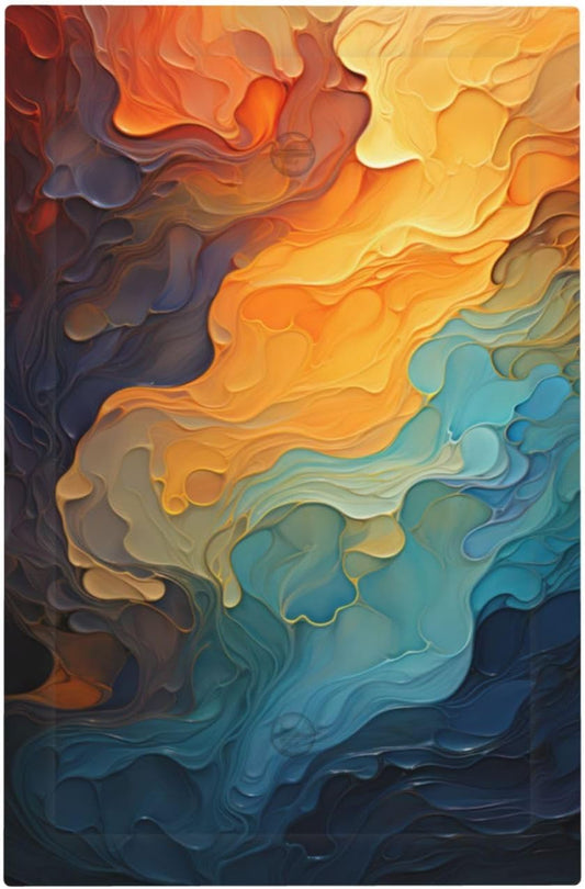 Abstract Colorful Modern Luxury Rainbow 1-Gang No Device Blank Wallplate Electrical Light Switch Covers Decorative Receptacle Face Plate Cover for Bathroom 5 X 3 IN