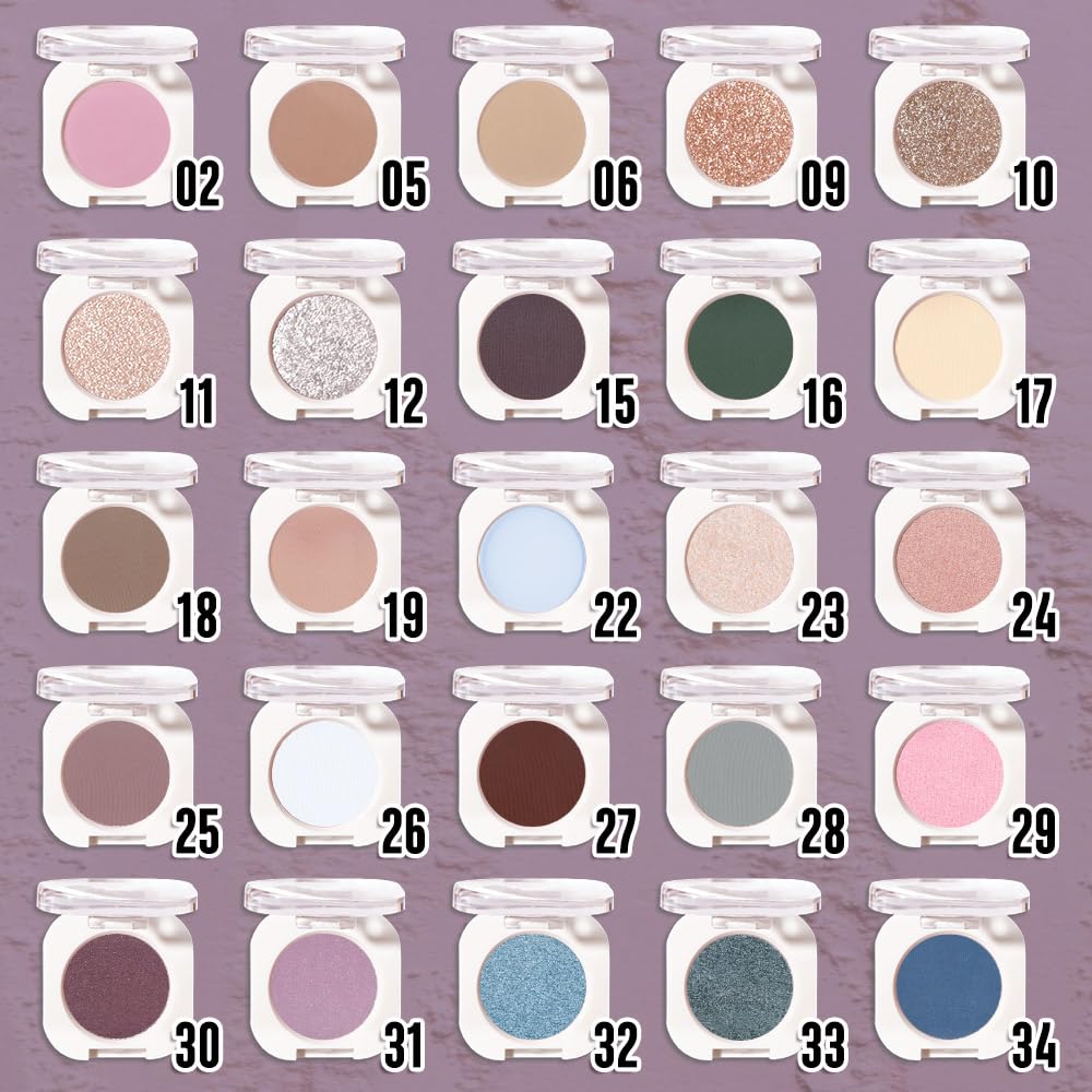 Eggplant Matte Eyeshadow Palette for Women, Single Monochrome Eye Shadow Makeup, Shiny Pressed Powder, Blendable Natural sombras para ojos, Holographic,Vegan,Travel -15