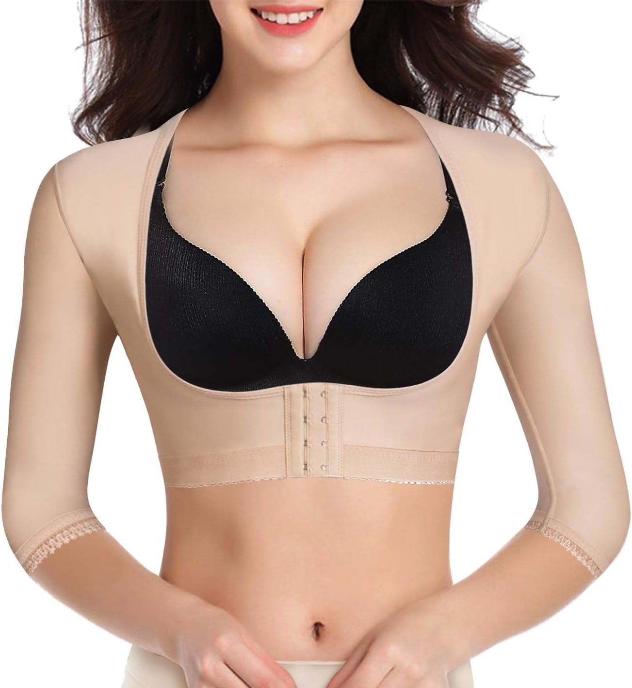 BRABIC Upper Arm Shaper Post Surgical Slimmer Compression Sleeves Posture Corrector Tops Shapewear for Women