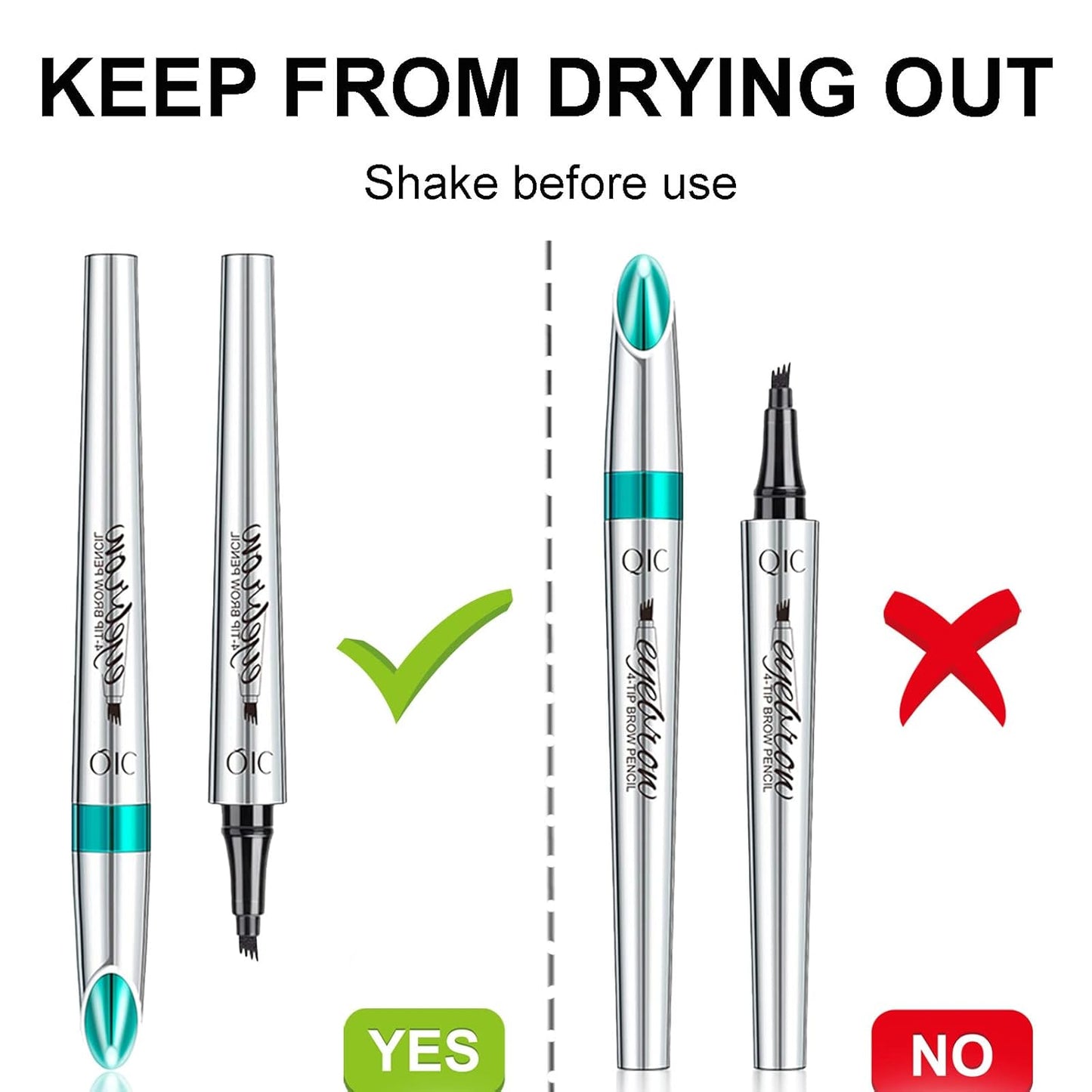 Microblading Eyebrow Pencil, Eyebrow Pen with an Upgrade Micro-Fork Tip Applicator, Waterproof Long-Lasting Microblading Brow Pen, Brow Pencil for Natural Looking Brows Makeup, Black, 1Pcs