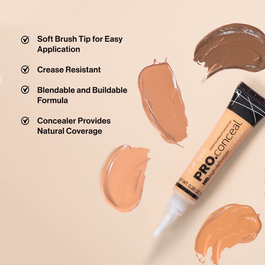 L.A. Girl Cosmetics HD Pro Concealer, Porcelain, 0.28 oz, (LAX-GC969)