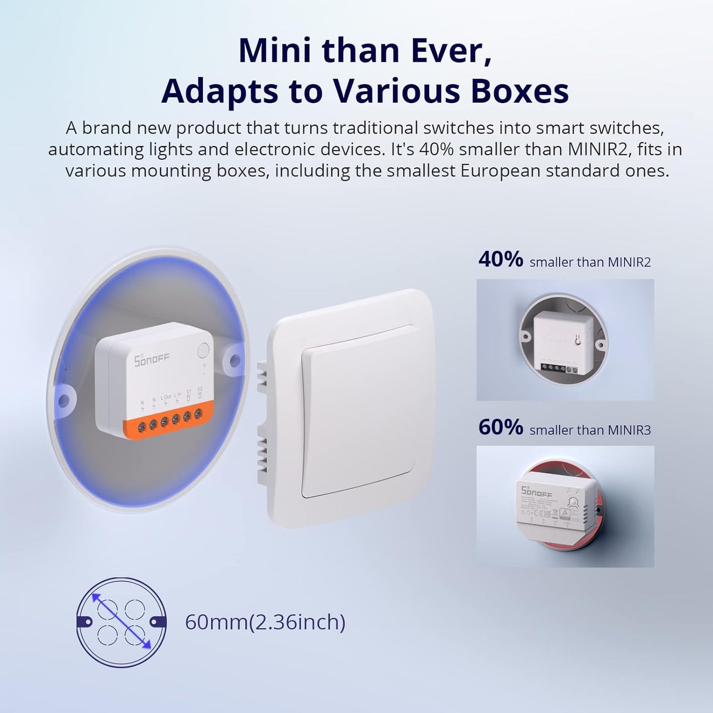 SONOFF MINIR4 10A Smart WiFi Extreme Wireless Light Switch,Universal DIY Module for Smart Home Automation Solution, Compatible with Alexa & Google Home, No Hub Required,4 Pack