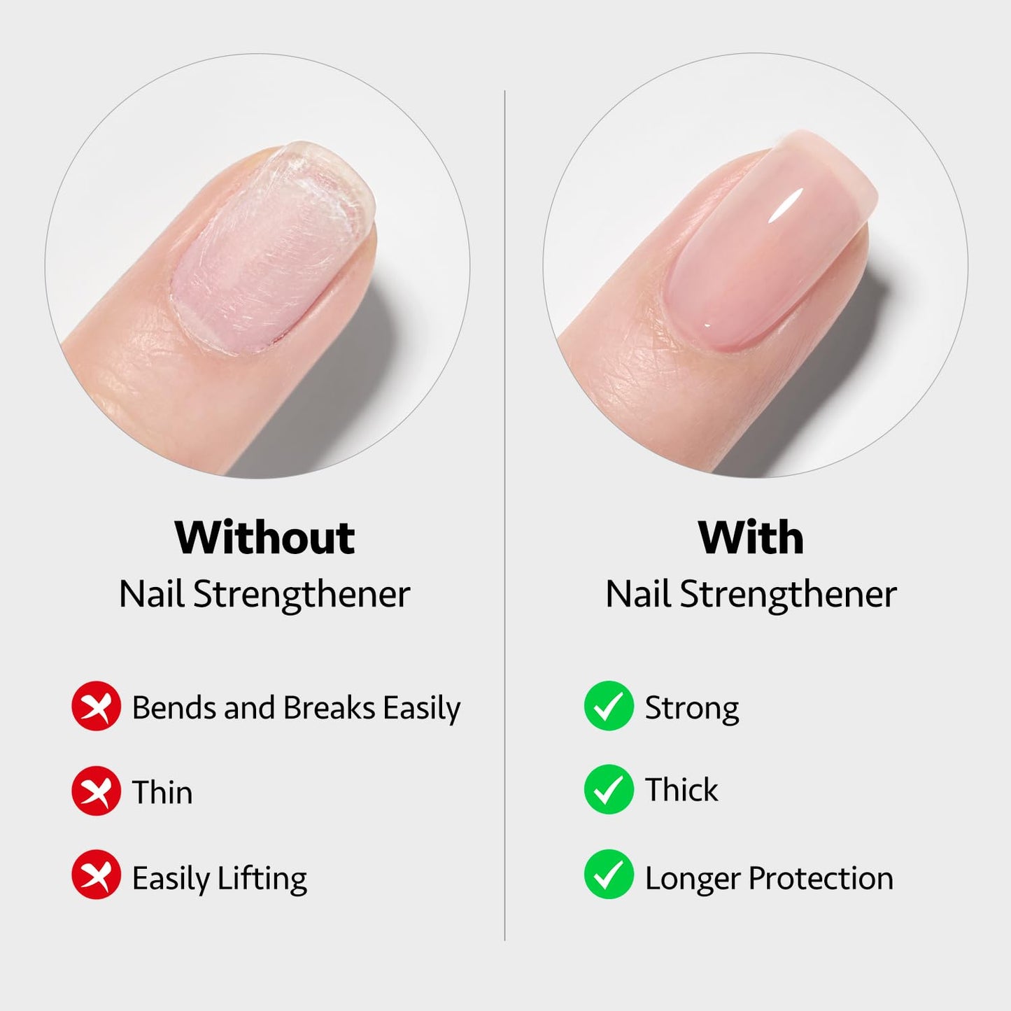 GAOY Gel Top Coat, Nail Strengthener and Base Coat Set, 3 Pcs 16ml Clear Glossy No Wipe Combination for UV Light Cure Gel Nail Polish