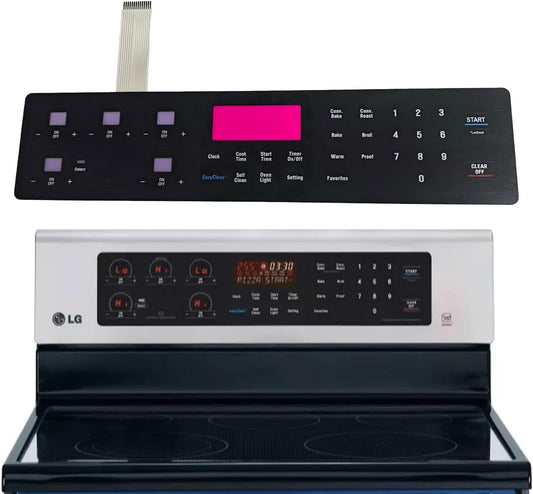 AGM73551624 membrane switch touch control panel (non stainless steel) is suitable for LG LRE3083ST stove/oven 3192020, AP5806067，PS9492931，EAP9492931