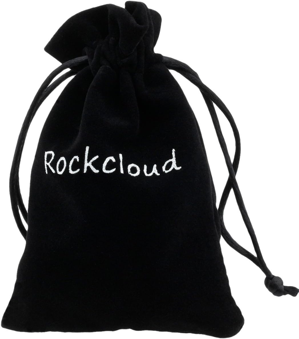 Rockcloud Natural Crystal Stone Roller Massager Double Neck Face & Neck Massage Therapy Anti-Aging Wrinkle Healing Slimming Skincare Tool,Black Obsidian