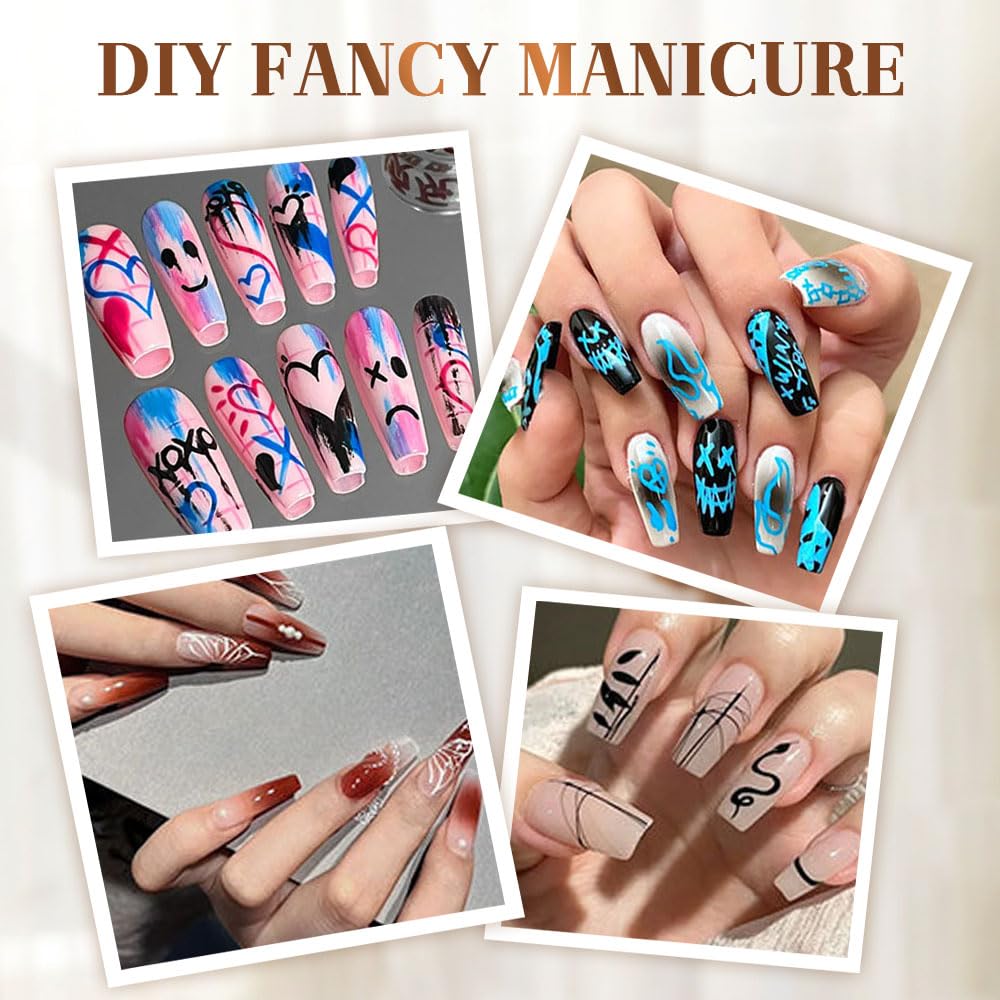 12 Colors Nail Art Pens Set, Nail Art Markers Doodle Pen for Kids Adults, Nail Art Tools for Polishing Dotting Painting Liner DIY (1 Set)