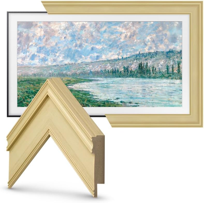 Antique White 50" Premiere Deco TV Frame - Compatible ONLY with Samsung The Frame TVs (Fits 2021-2025, LS03A, LS03B, LS03C, LS03D, LS03FA)
